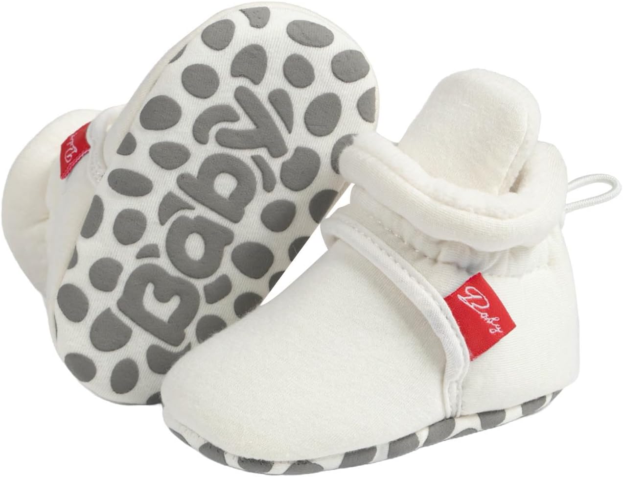 

Детские зимние носочки-ботинки Ctreela для первых шагов с противоскользящей резиновой подошвой, свитерные тапочки, вязаные милые кроссовки для малышей, белый