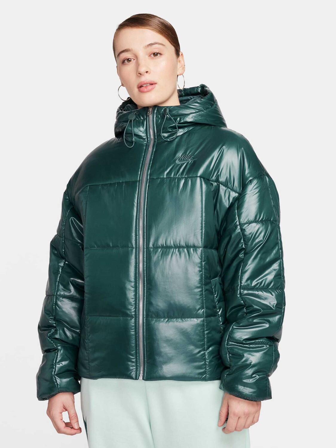 

Куртка Nike W NSW PE SHINE PUFFER, зеленый