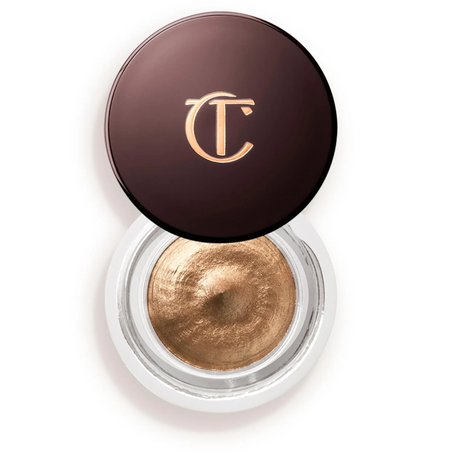 Кремовые тени для век Charlotte Tilbury Eyes to Mesmerize - стойкие монотени - формула с добавлением воды и металлическим блеском, а также витамина Е для устойчивости к скатыванию в складках века., Amber Gold - burnished amber gold