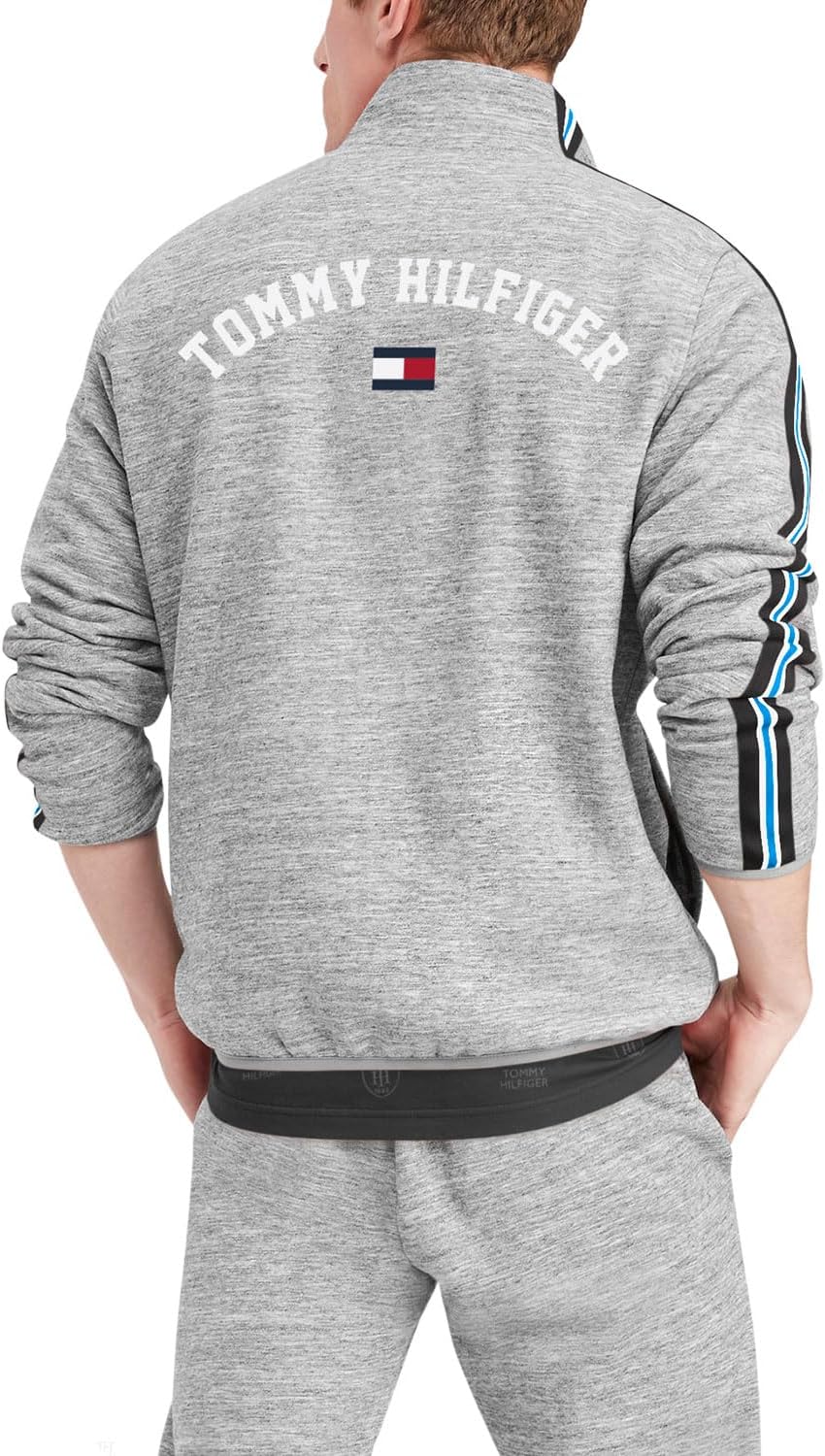 

Мужская меланжевая куртка Tommy Hilfiger NFL Mario с застежкой-молнией на четверть оборота, Carolina Panthers, Heather Gray