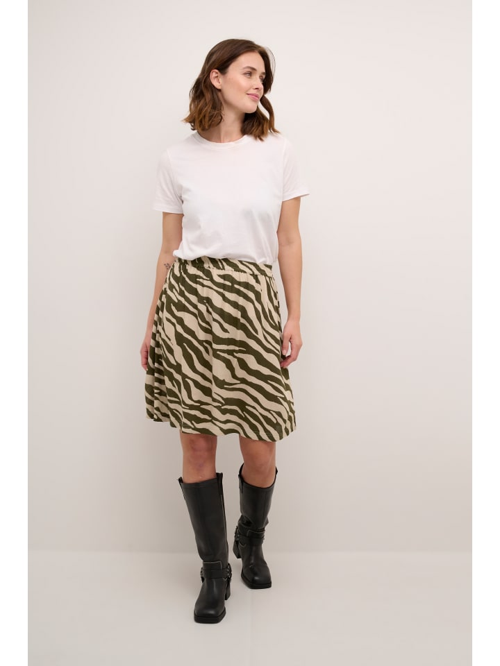 

Юбка длиной до колена Kaffe, цвет sand/green animal print