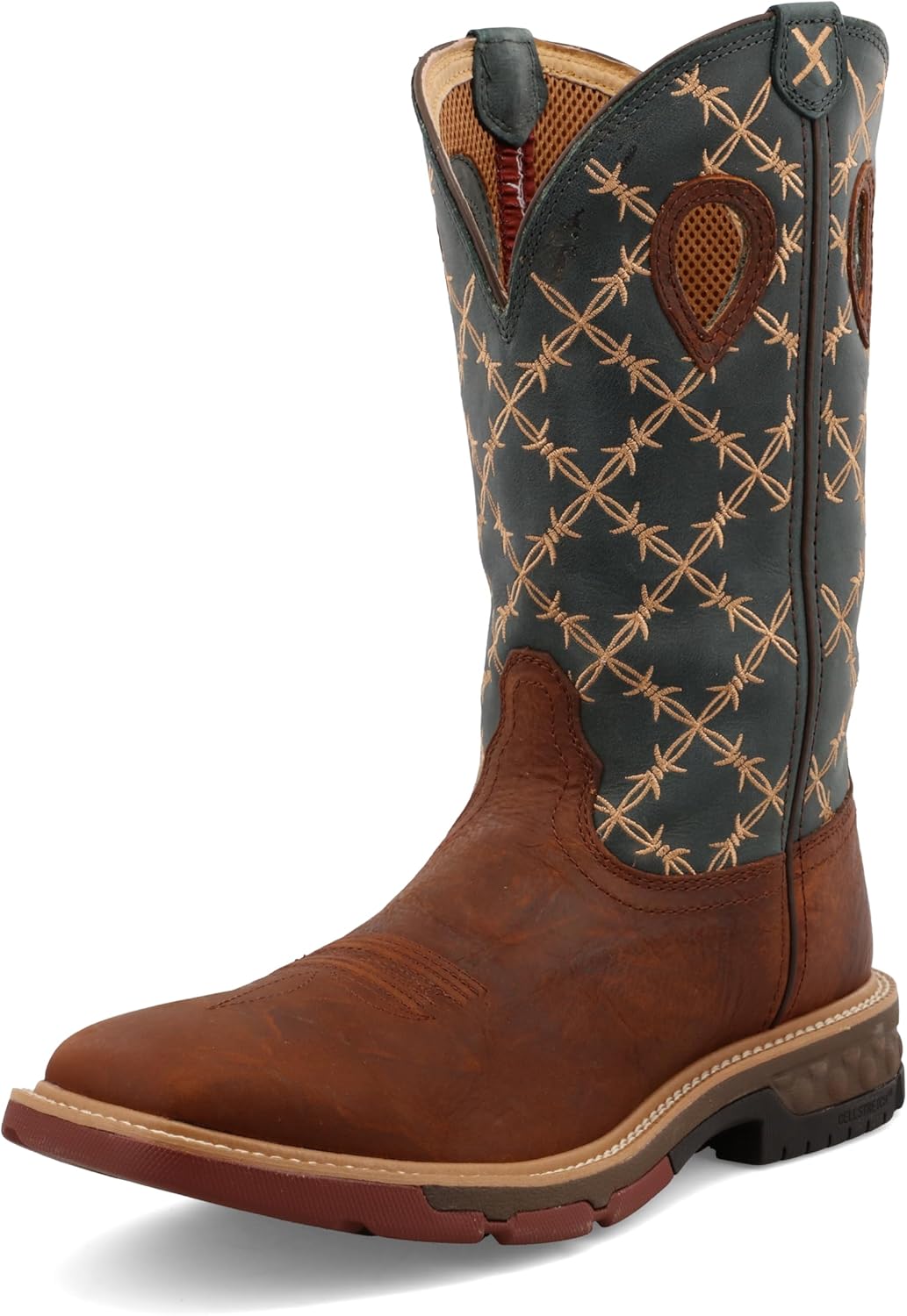 

Мужские рабочие ботинки Twisted X 12 дюймов с мягким носком и удобным креплением, мокко