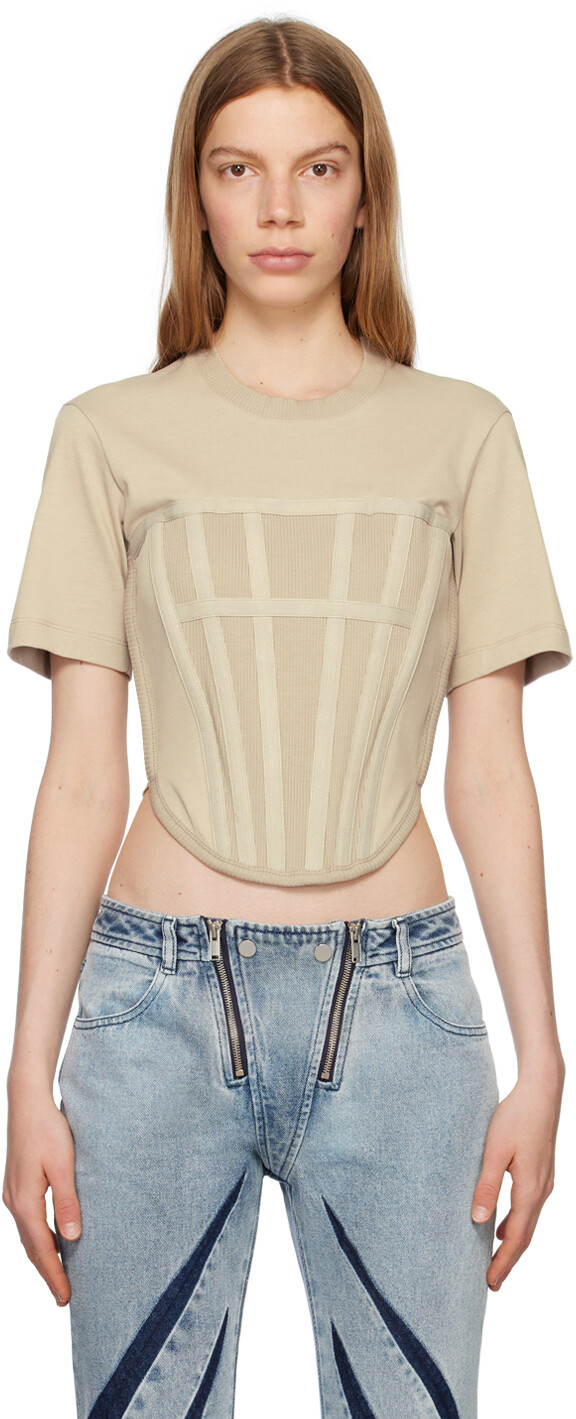

Футболка-корсет цвета тауп Dion Lee