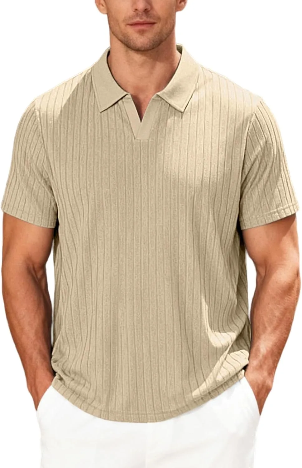 

Футболка-поло мужская с коротким рукавом и воротником RODYETQQ