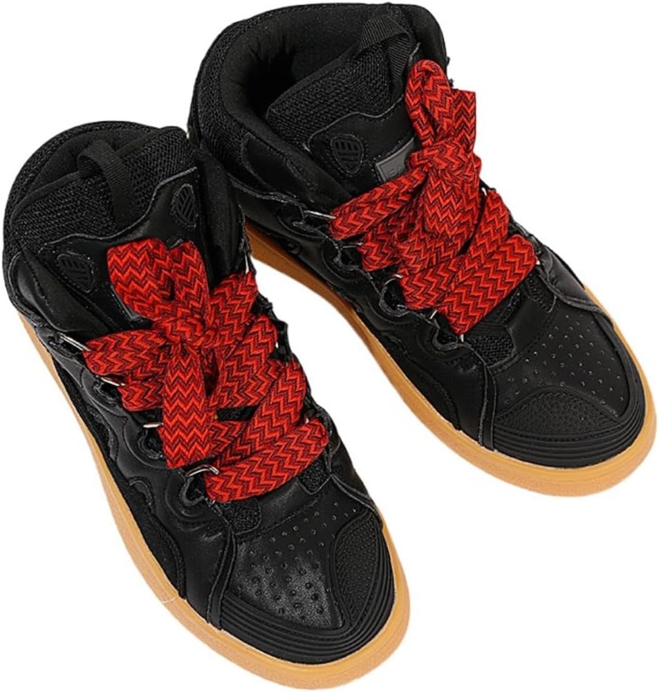 

Мужские высокие кроссовки Y2K из замши и сетки с разноцветными шнурками, удобные и дышащие для спорта и повседневной носки, модный дизайн с уникальными многоцветными деталями Zixcplaz