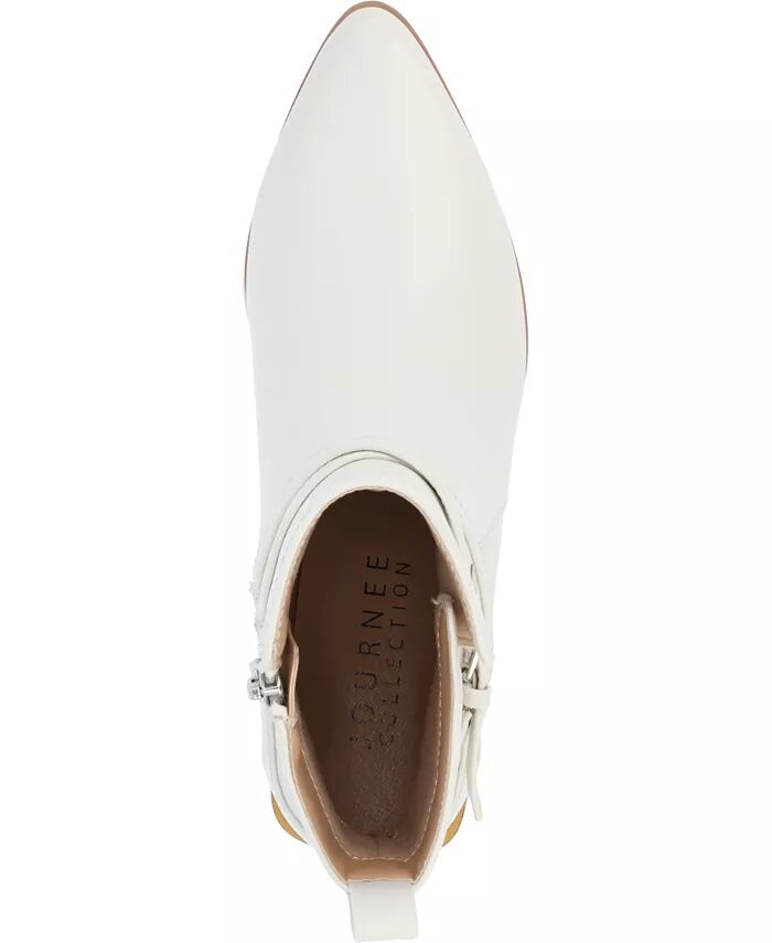 Женские ботильоны Estelle Stacked Block Heel Journee Collection, коричневый/бежевый — фото 4