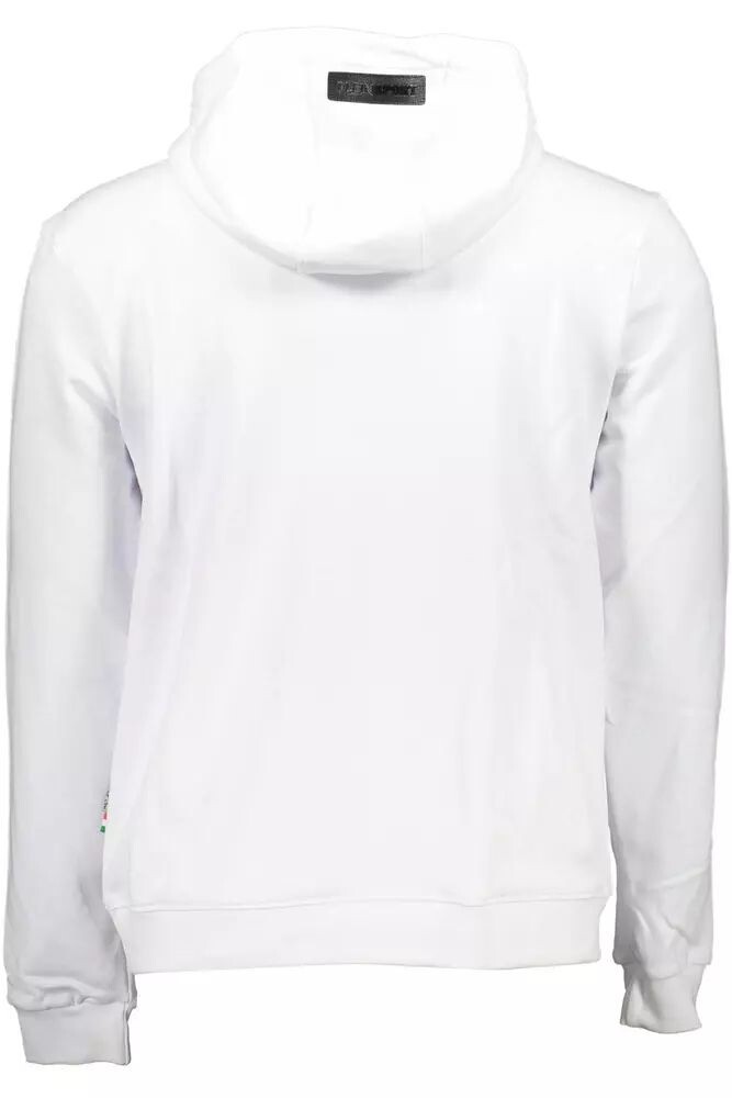 

Хлопковая толстовка Plein Sport Chic с капюшоном и мужским логотипом, белый