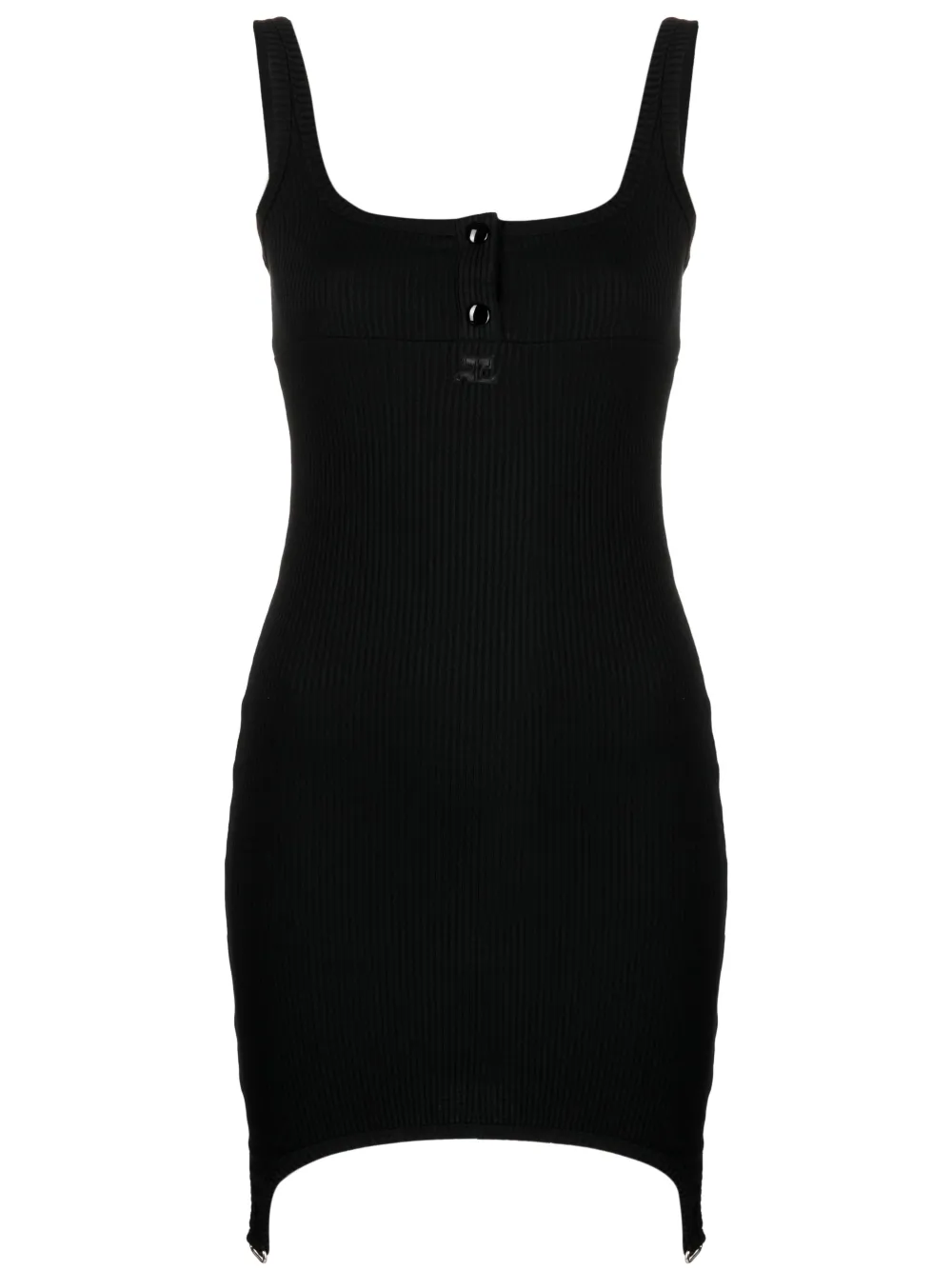 

Платье мини в рубчик Courrèges, черный