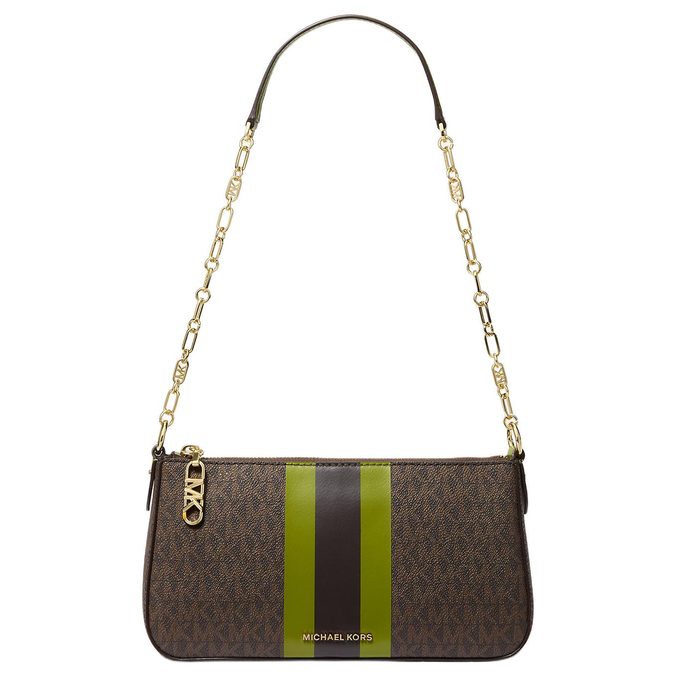 

MICHAEL KORS Сумка через плечо из лакированной ткани среднего размера женская луговая зелень
