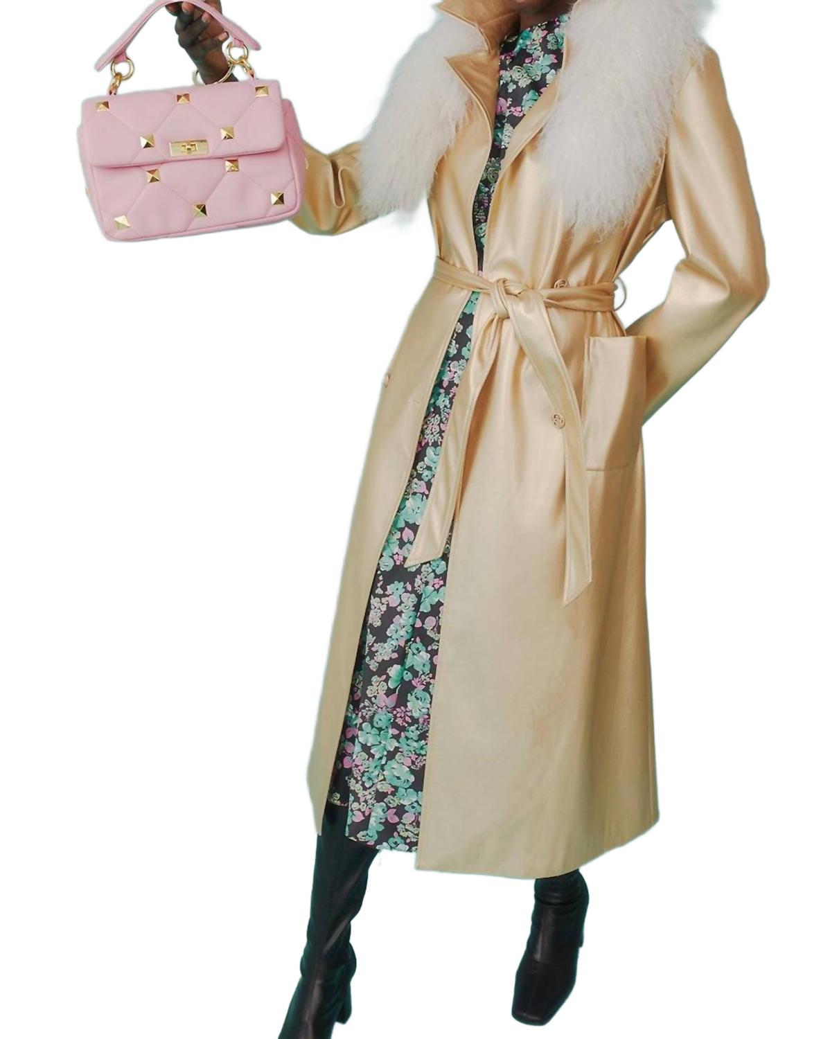 

Золотой монгольский меховой тренч JAYLEY