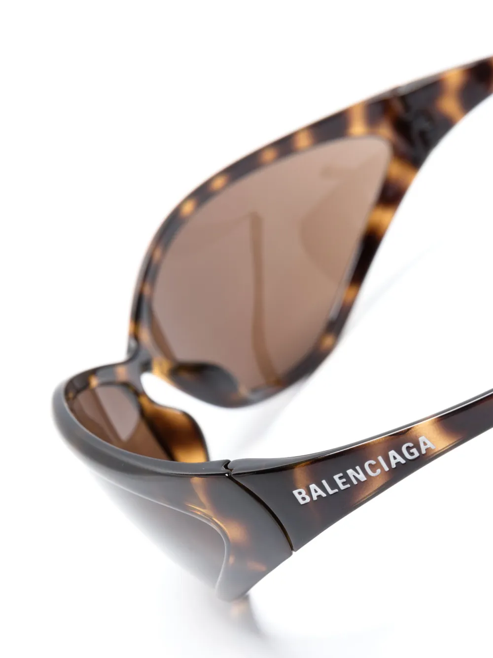 Солнцезащитные очки в овальной оправе Balenciaga Eyewear, коричневый — фото 3