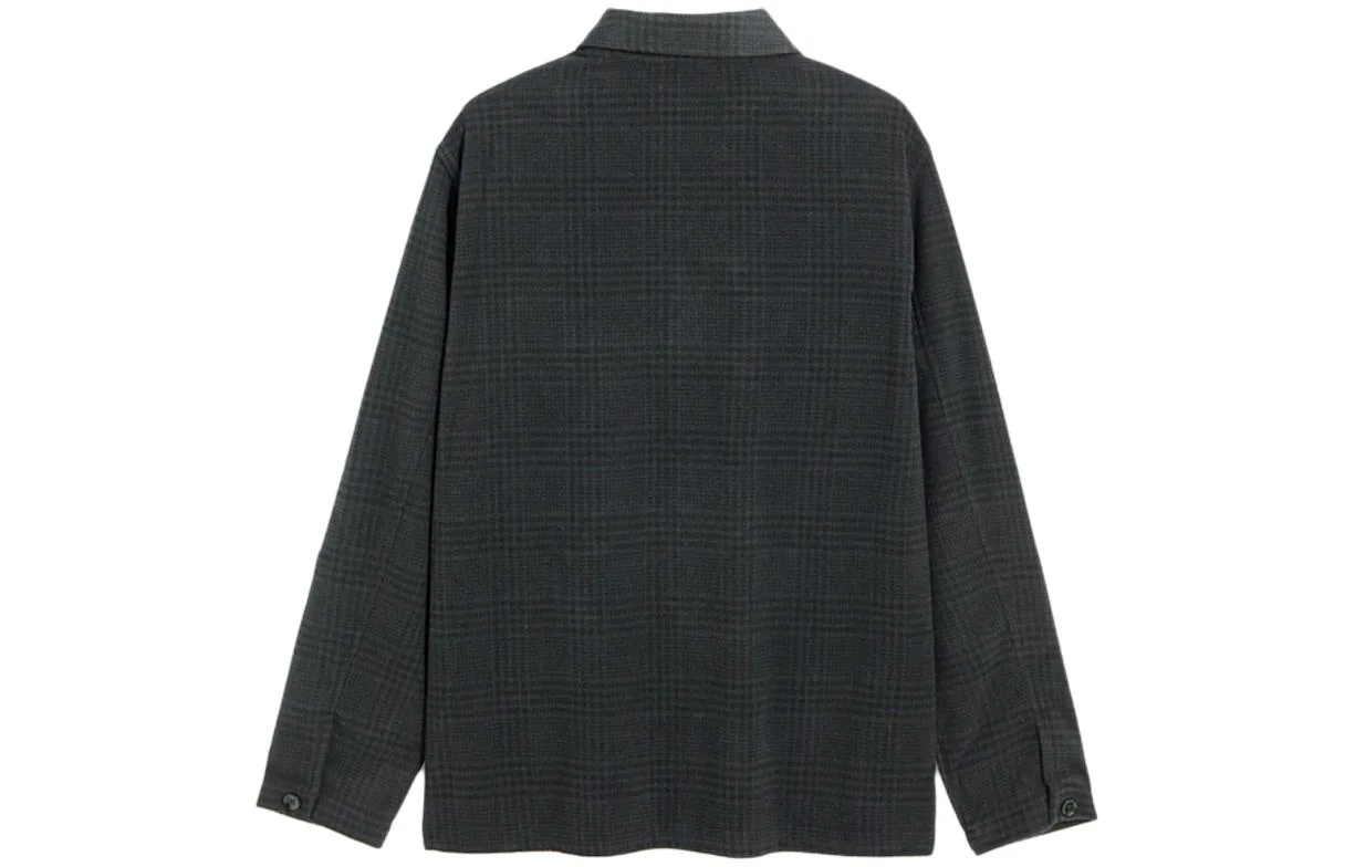 Рубашка мужская Lapel Moderate Others GAP, синий черный plaid — фото 4