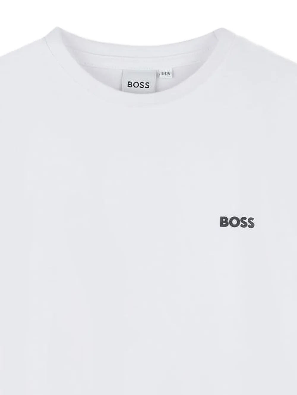 Футболка с круглым вырезом и логотипом BOSS Kidswear, белый — фото 2