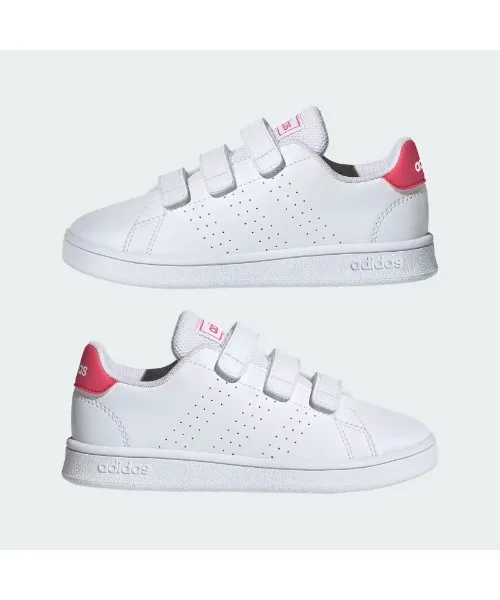 Кроссовки для детей с тремя ремешками ADVANCOURT C adidas бело-зеленые — фото 4