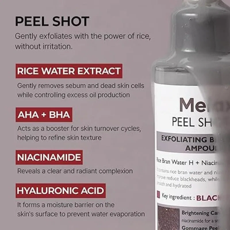 Пилинг-сыворотка Drmelaxinn Peel Shot с ниацинамидом и экстрактом риса Ailisk, Black Rice 80 Ml + White Rice 80 Ml — фото 2