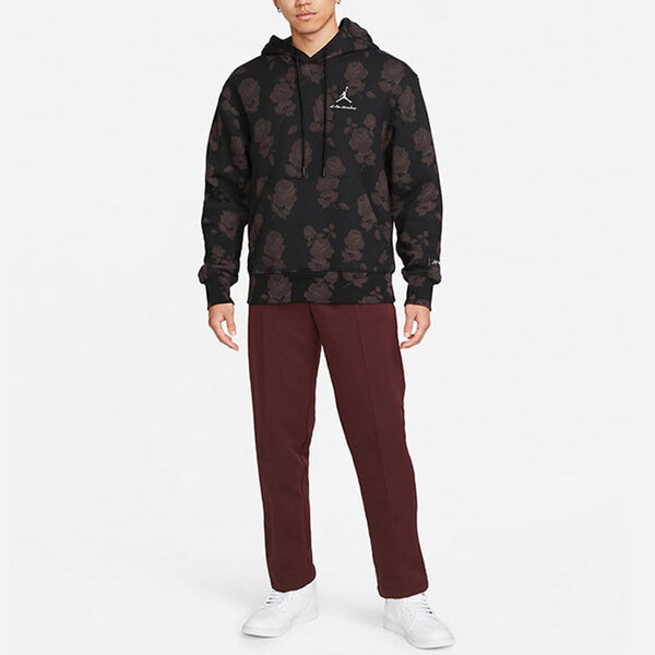 Толстовка Air Jordan x A Ma Manire SS22 Flowers Printing Full Print Long Sleeves Autumn Asia Edition Hoodies 'Black', черный — фото 3