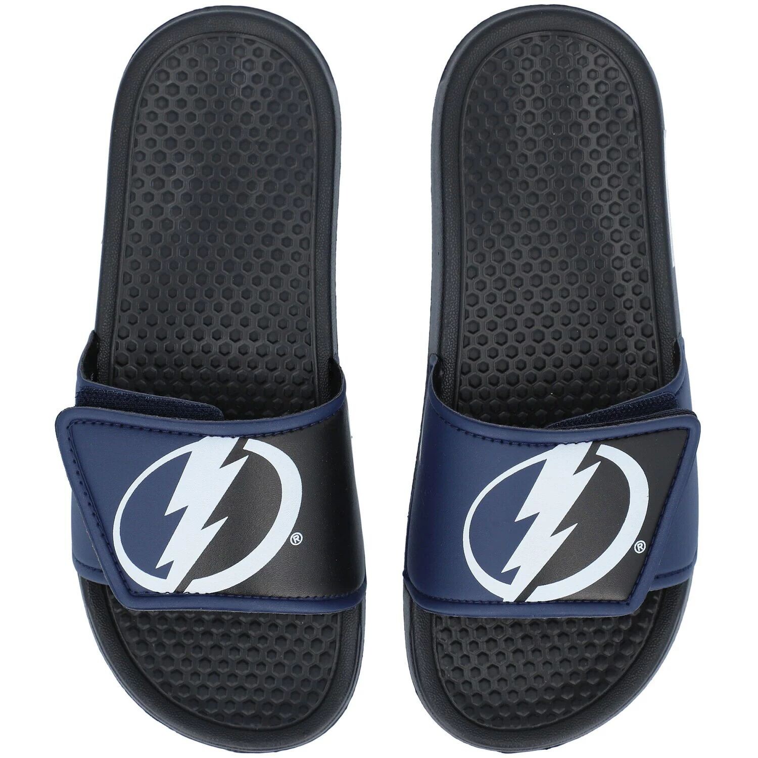 

Молодежные шлепанцы Legacy с цветными блоками и большим логотипом FOCO Tampa Bay Lightning Unbranded