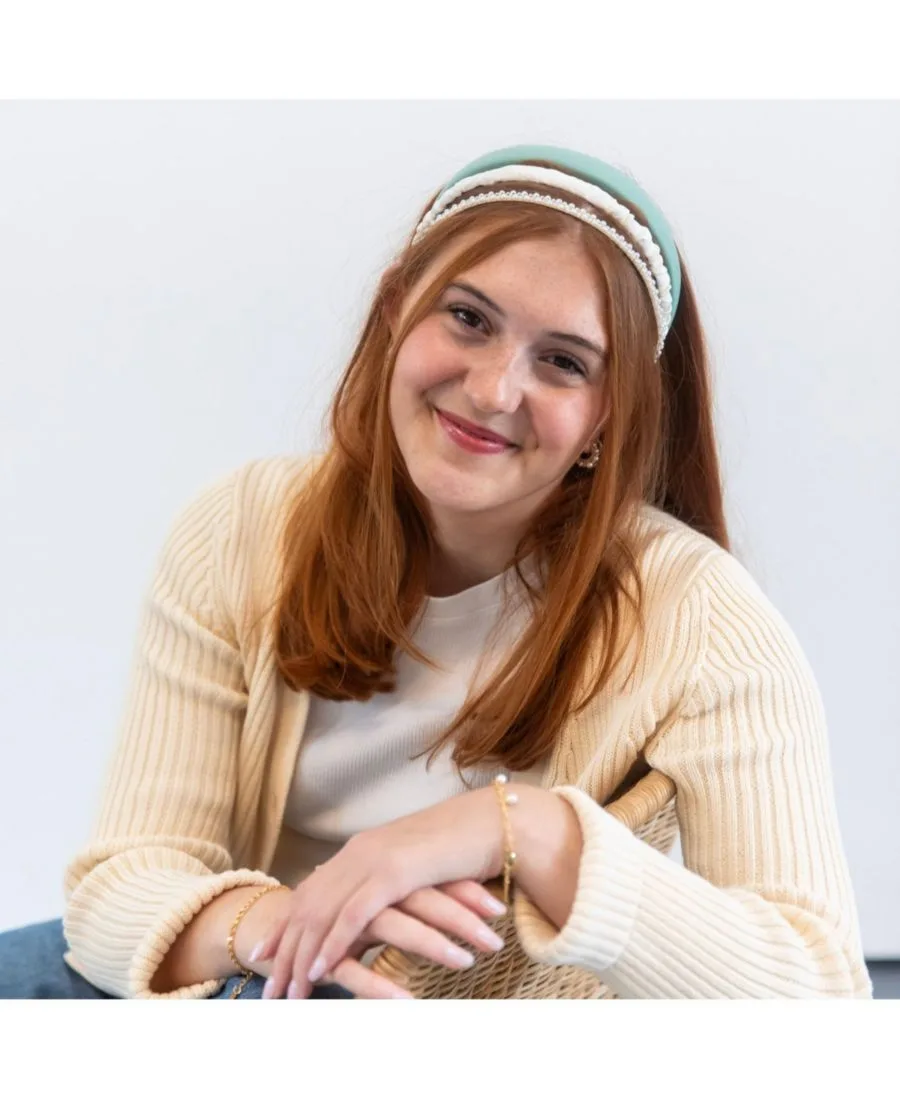 Headbands of Hope Классический набор повязок на голову - зеленый + кремовый + жемчужный — фото 3