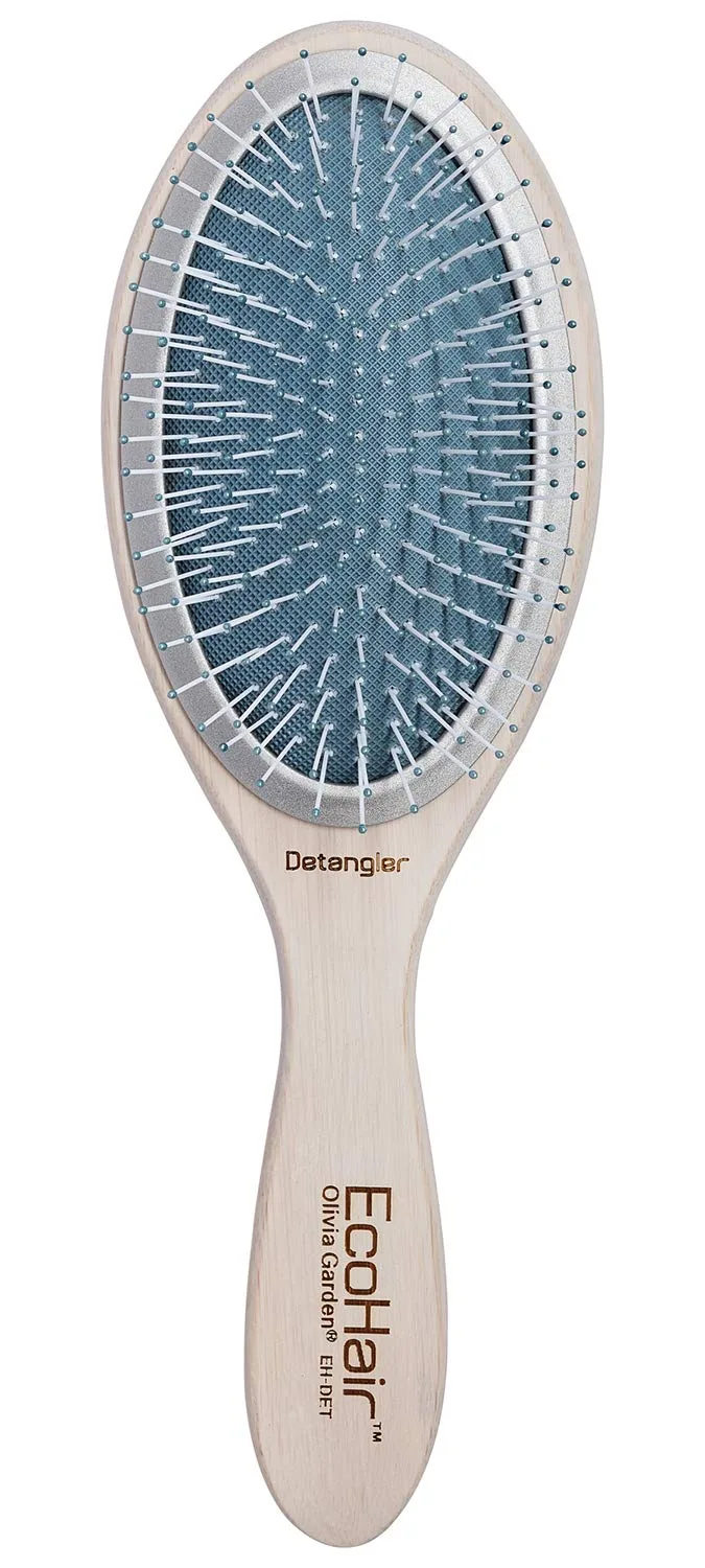Расческа Olivia Garden EcoHair из бамбукового волокна с лопастями Распутывание (EH-DET), Blue, Silver, White