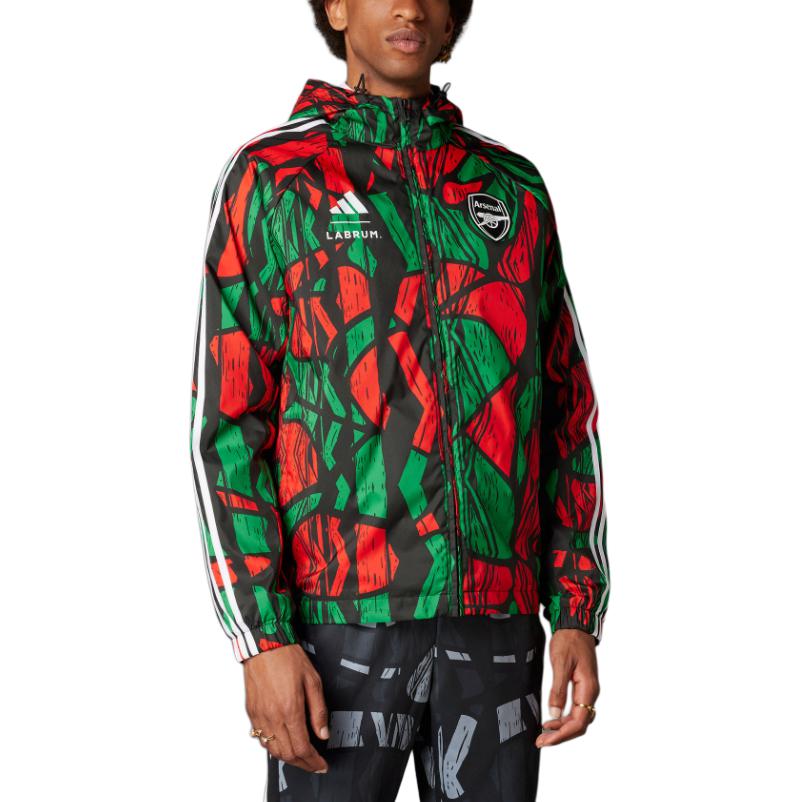 Adidas Курка ветровка Arsenal Labrum, Red Green — фото 4