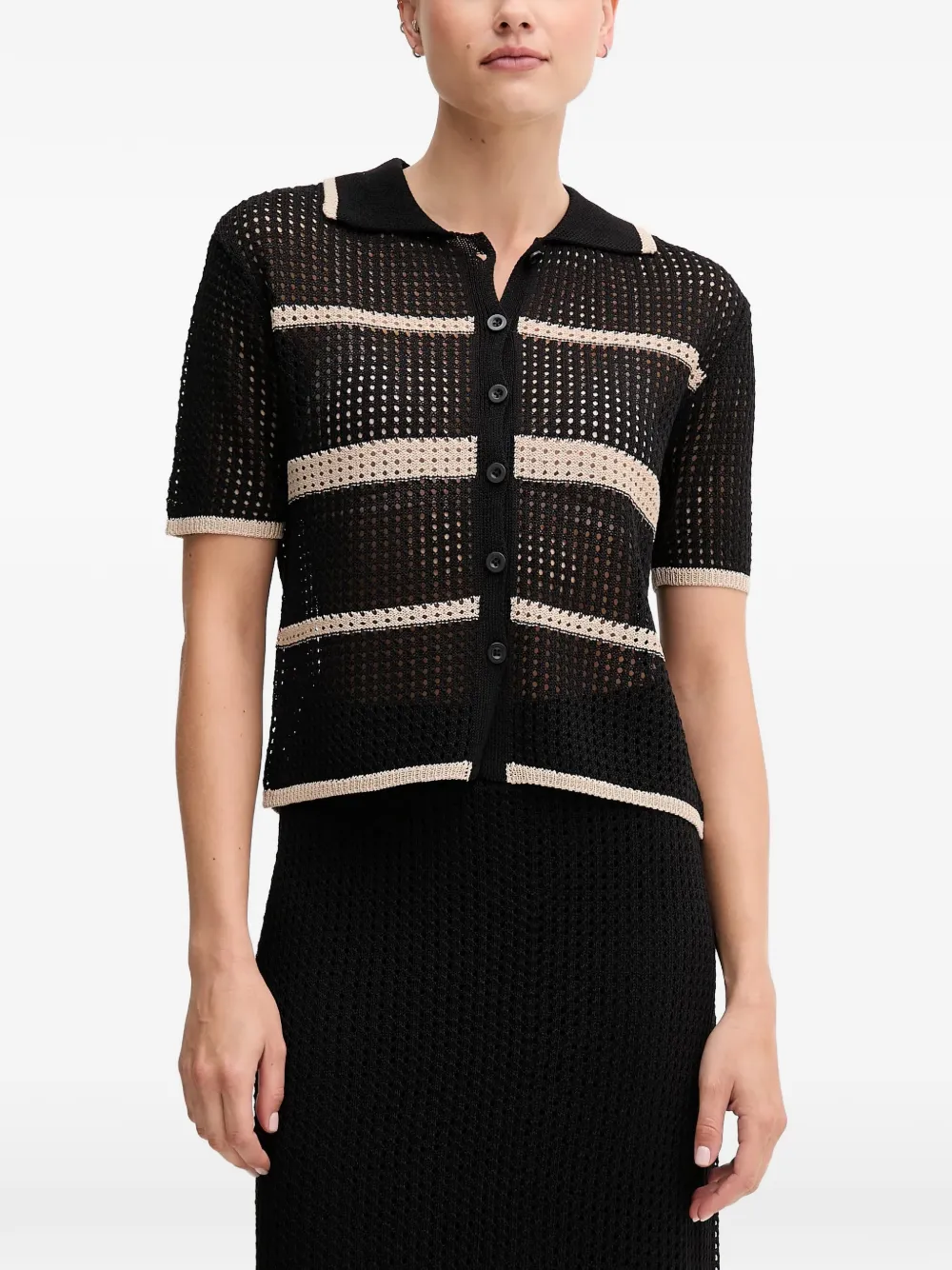 

Кардиган с полосатыми деталями Joseph Ribkoff, черный