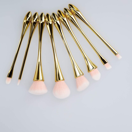 Набор T4B MIMO из 8 кистей с розовой щетиной, золотой ручкой и наконечником Tb Tools For Beauty — фото 3