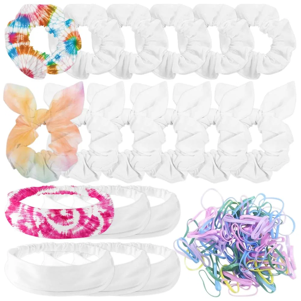 Набор белых хлопковых аксессуаров для волос для тай-дай Umibow, Pack Of 18