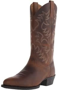 

Западные ботинки на открытом воздухе с массивным каблуком, заостренным квадратным носком, кожаные ботинки, винтажные ковбойские ботинки Generic, коричневый