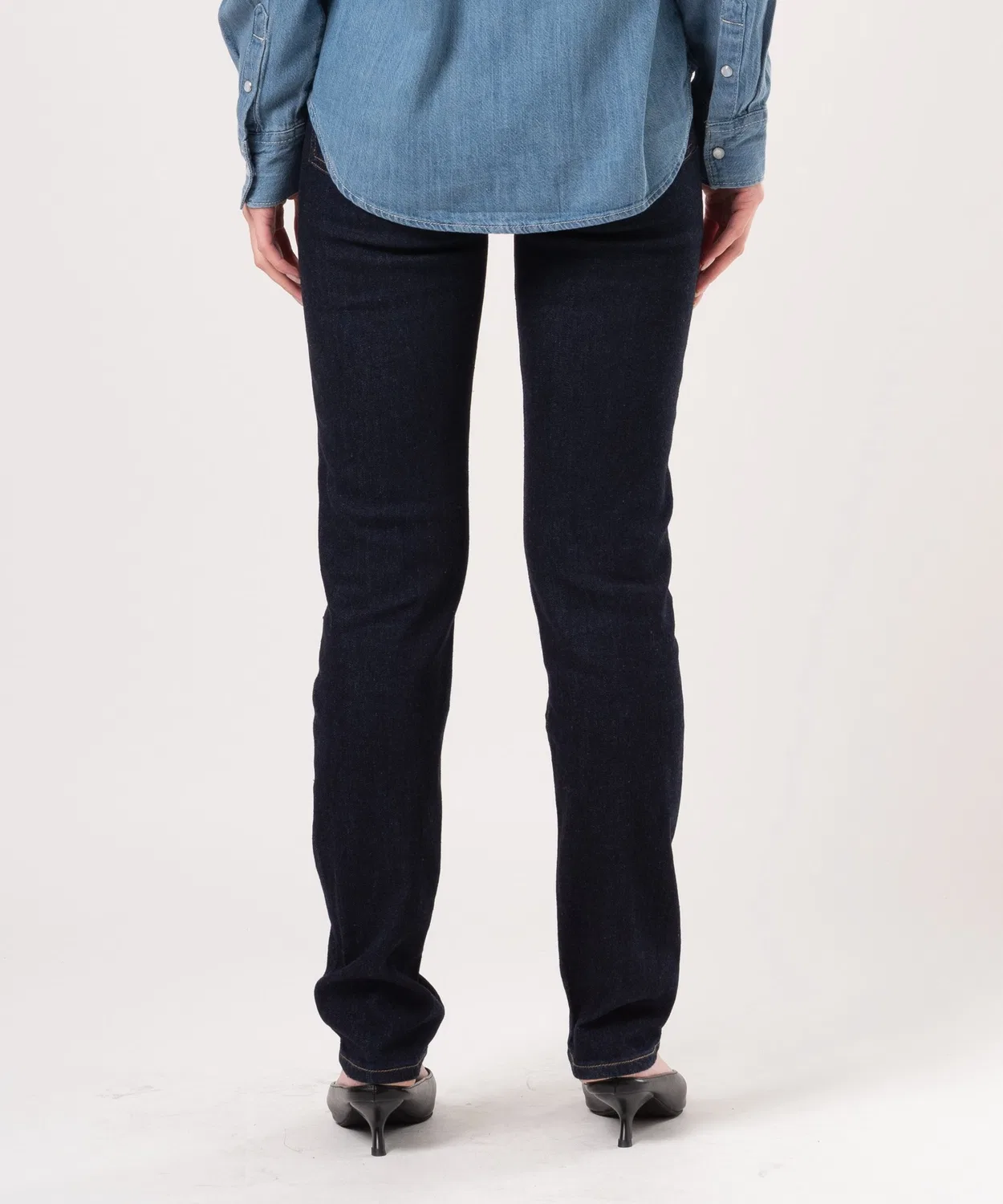 Джинсы высокие прямые Levi's 724 Blue Wave Rinse темно-синий — фото 3