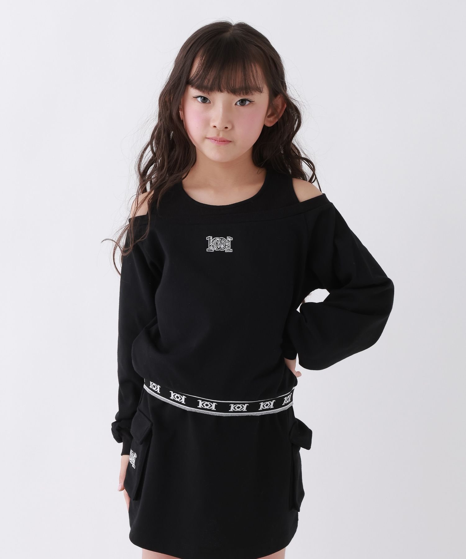Толстовка с открытыми плечами и логотипом HEM 10C REPIPI, Black 09
