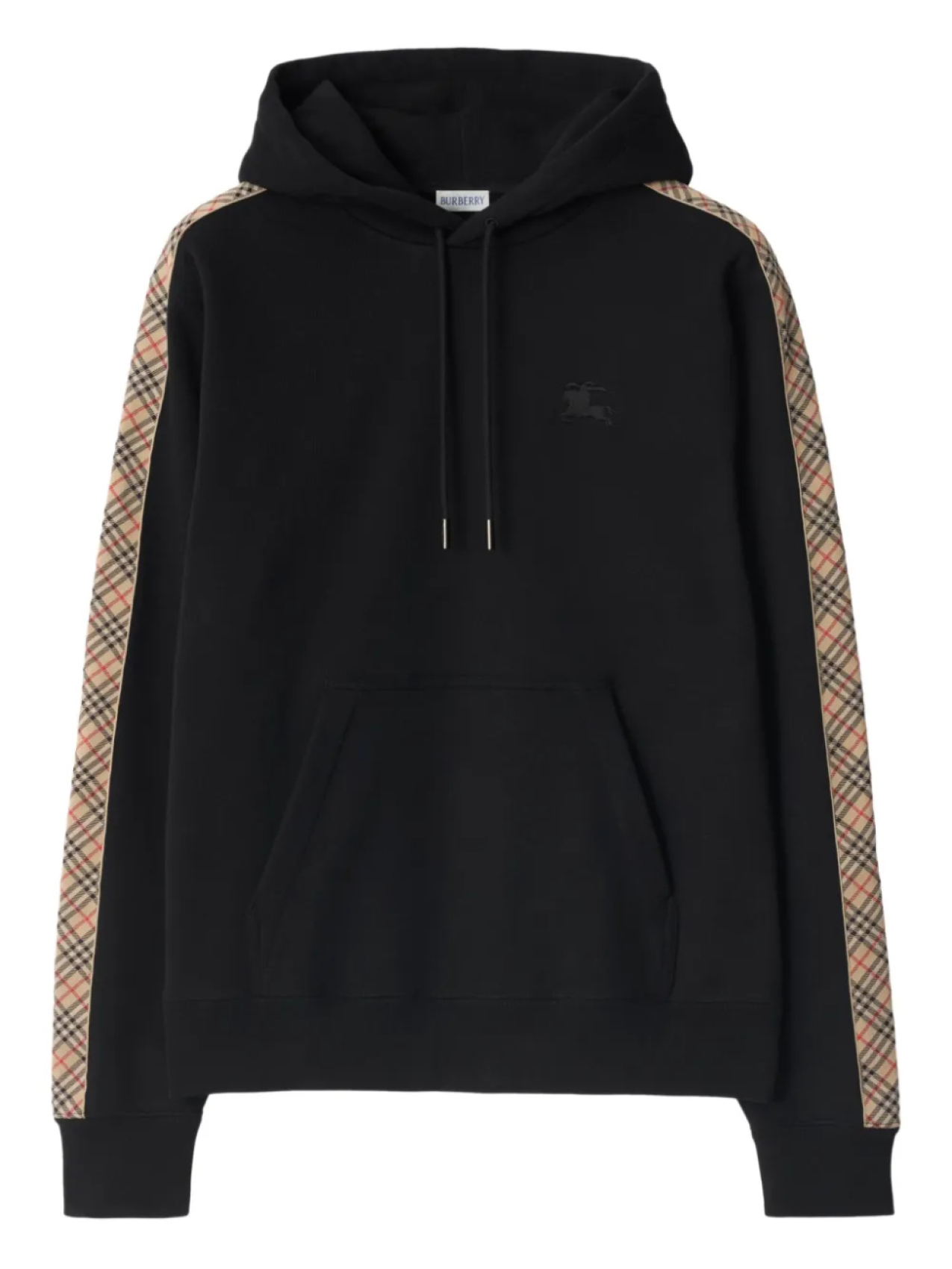 

Burberry худи с отделкой в клетку, черный