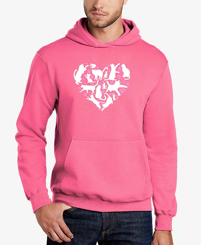 

Мужская худи с принтом "Cat Heart Word Art" LA Pop Art, розовый