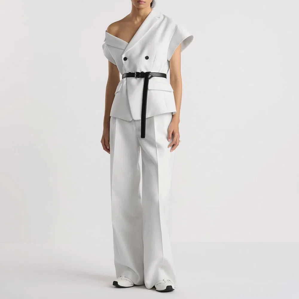 Брюки клеш Christian Pleat Detailed DIOR, Ecru — фото 4