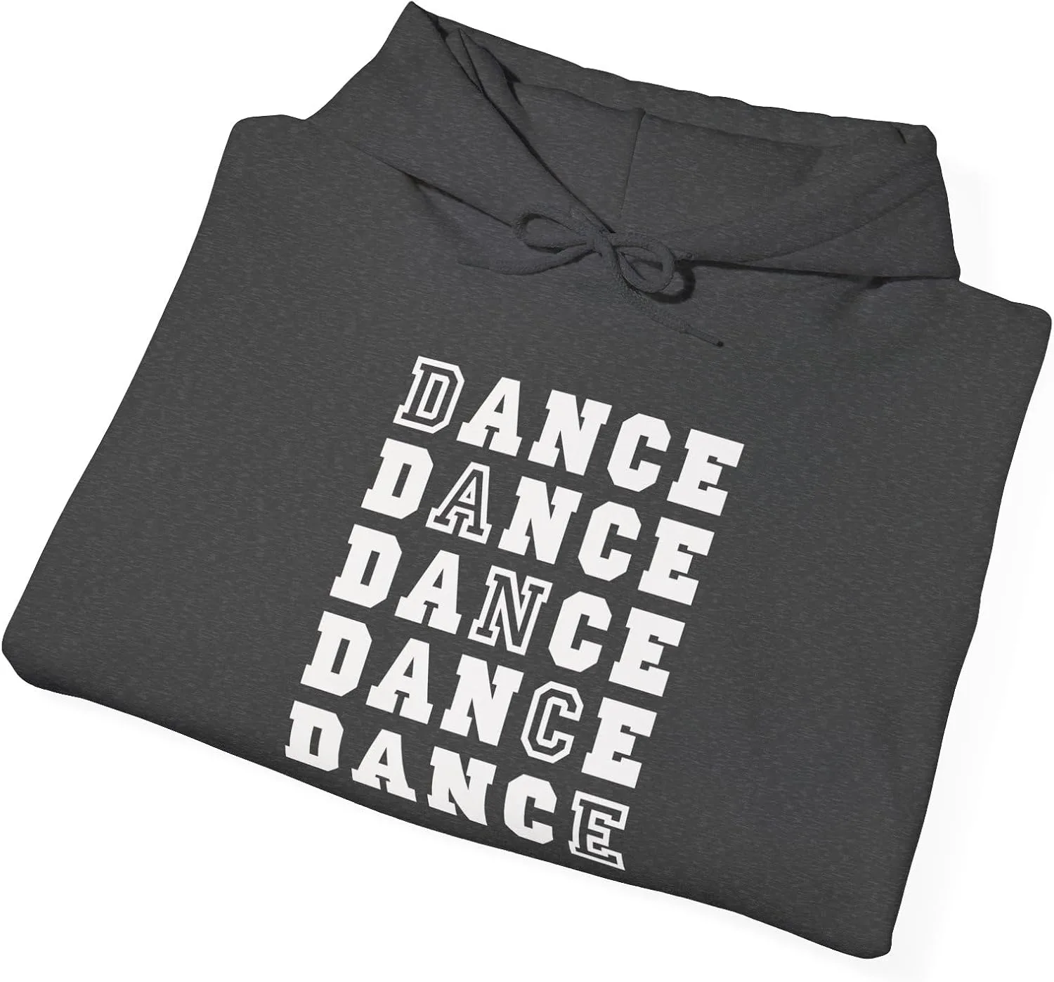 Худи унисекс из плотной смесовой ткани с надписью "Dance Varsity Letters Repeating Dancer Ballet Jazz Hip Hop Hoodie" GENERIC, Dark Heather — фото 4