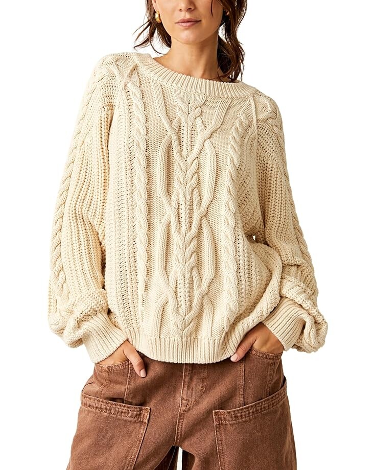 

Свитер Free People Frankie Cable Sweater, слоновая кость