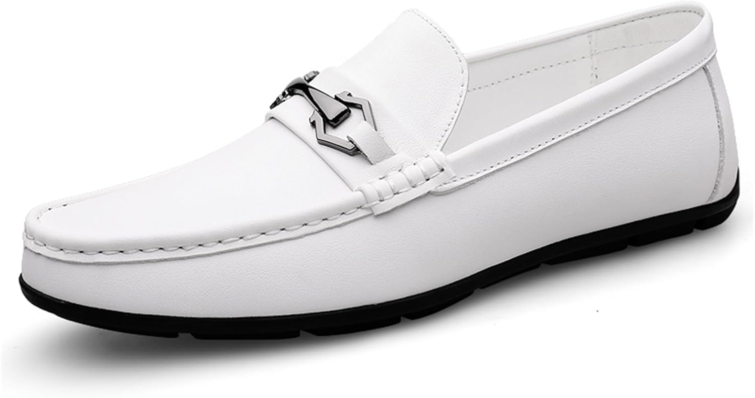 

Мужские повседневные туфли-лоферы Loafer Premium из натуральной кожи, без шнурков, легкие, дышащие, мягкие Abborora, белый
