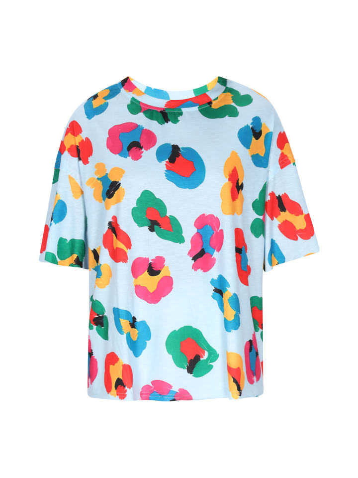 

Женская футболка разноцветного синего цвета faina, Синий, Женская футболка разноцветного синего цвета faina