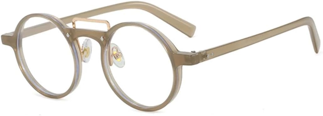 

Модные маленькие круглые солнцезащитные очки для женщин, градиентные, с защитой от УФ-излучения UV400, в стиле ретро с заклепками, панк, для мужчин, с прозрачными линзами TKKTLLT, Jelly Tea Clear