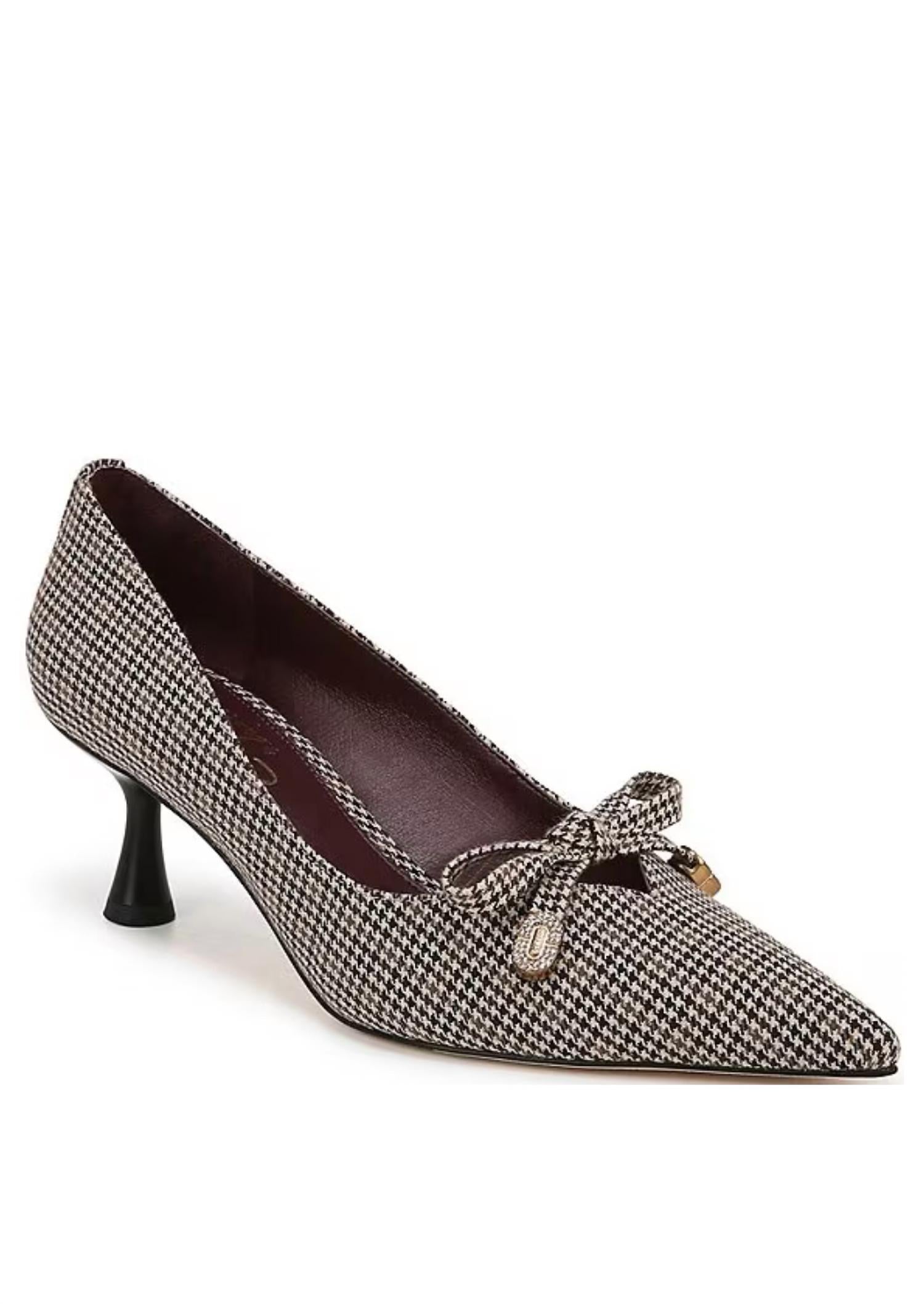 Женские туфли-лодочки Fleur Houndstooth Kitten Heel черного цвета Natural Multi Circus by Sam Edelman