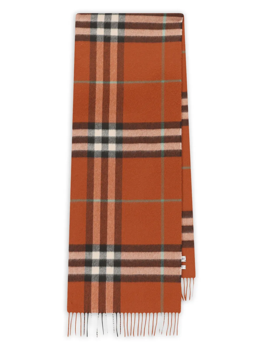 

Кашемировый шарф в клетку Burberry, оранжевый