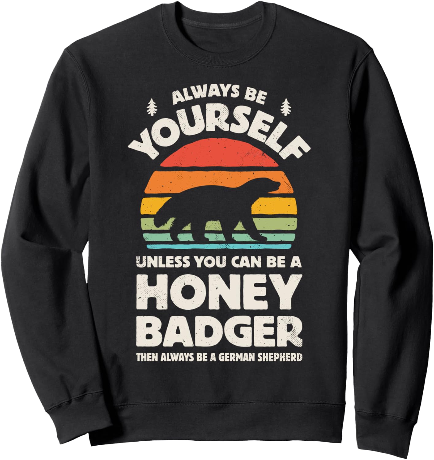 

Толстовка Honey Badger Always Be Yourself в стиле ретро-винтаж 70-х годов для мужчин и женщин Awesome Honey Badger Clothing, черный
