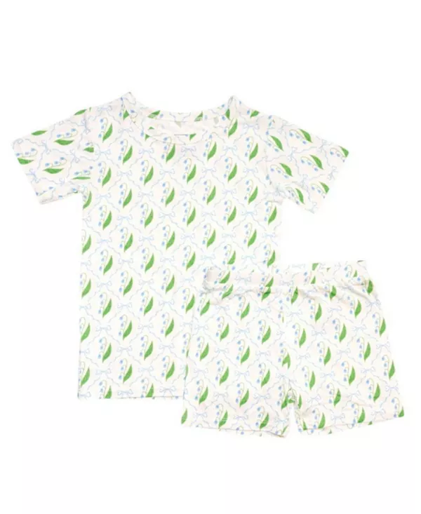 

Пижамный комплект для девочек с бантиками в виде колокольчиков - для малышек. Motette, зеленый