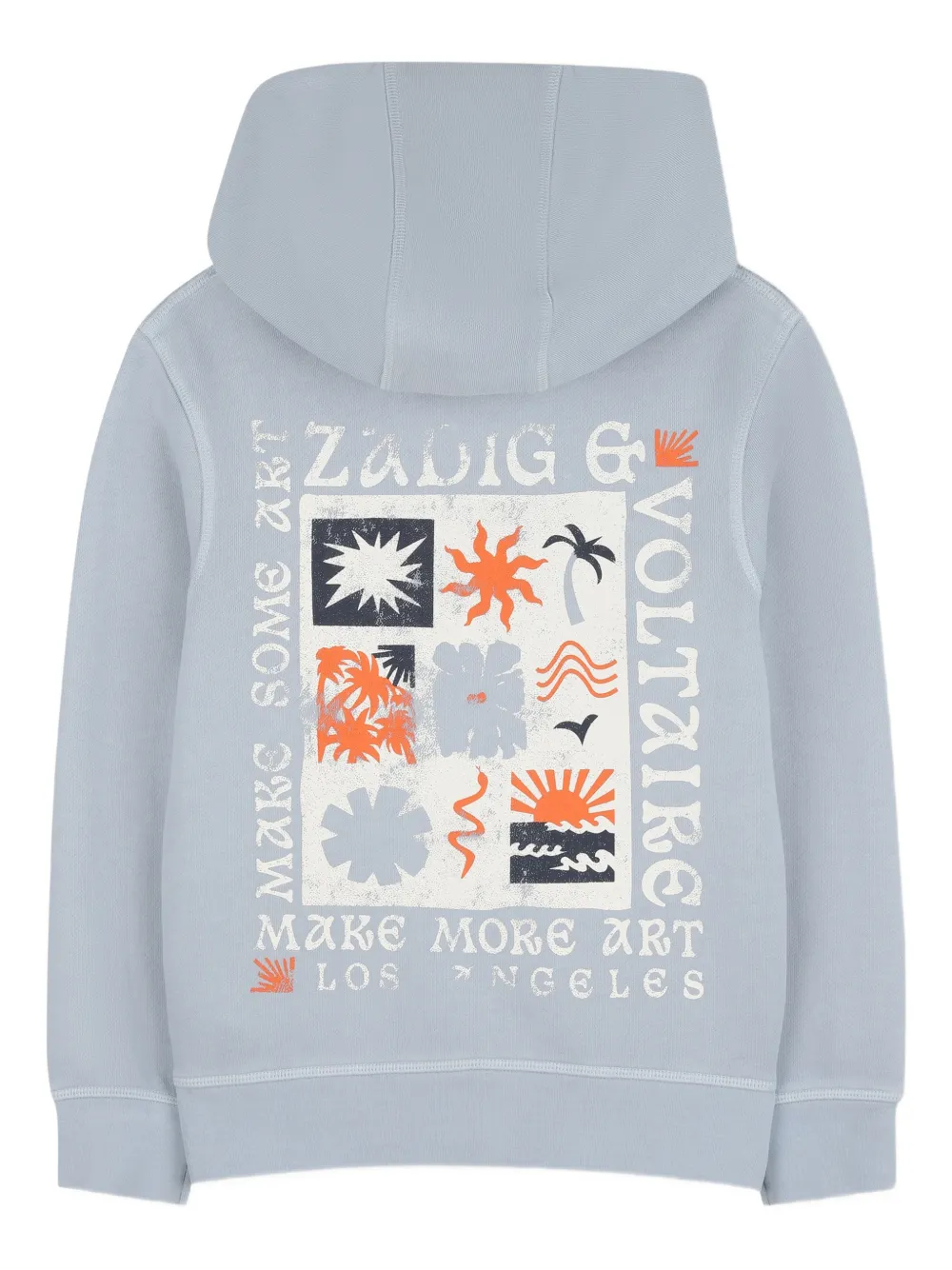 Худи на молнии Zadig & Voltaire Kids, синий — фото 2