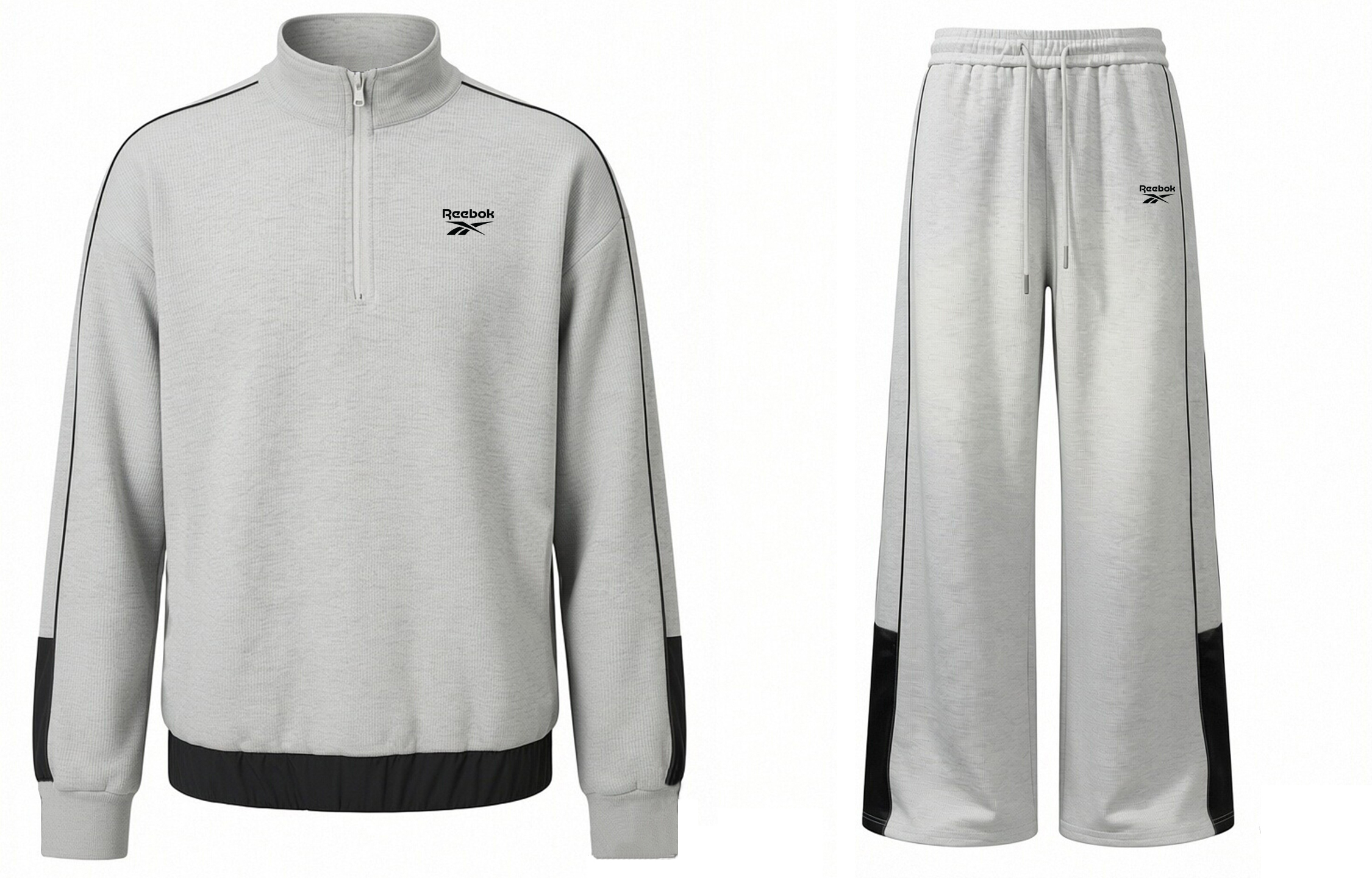 

Свитшот-сет Unisex Crew Neck Moderate Reebok, светло-heather серый (sports suit)