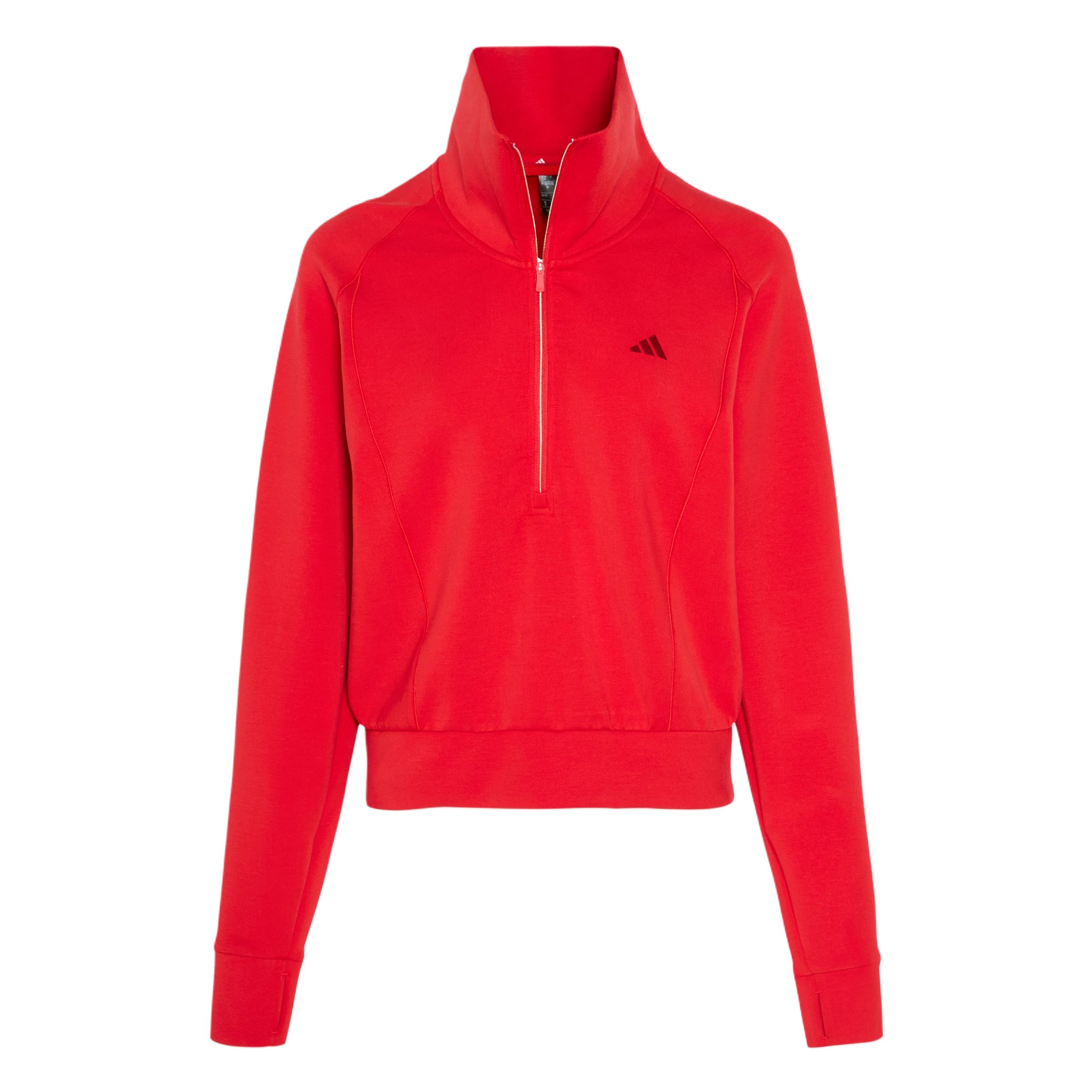 

Женская толстовка с половинной молнией, коллекция FW25 Adidas, светлый scarlet