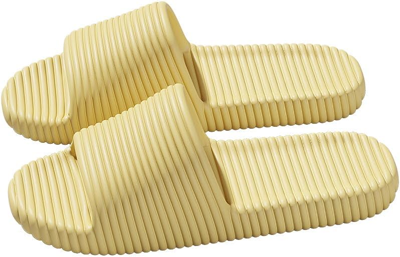 

Тапочки VIDSID для мужчин и женщин- удобные, легкие, с антискользящей подошвой для дома, ванной, СПА и пляжа- различные цвета и размеры для широкой стопы, желтый