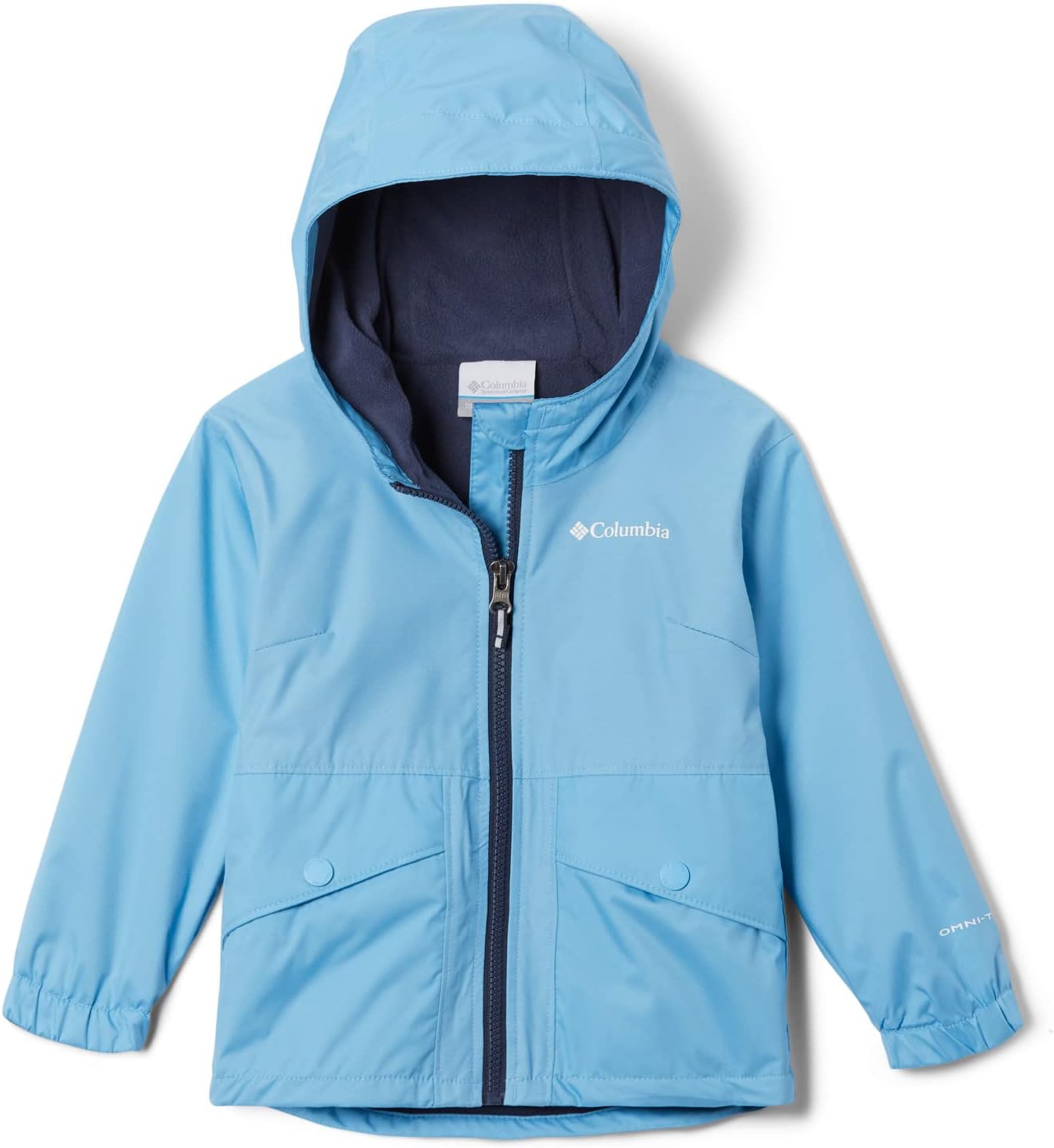 Куртка Columbia Baby Girl Rainy Trails с флисовой подкладкой, Vista Blue/Vista Blue Slub — фото 4