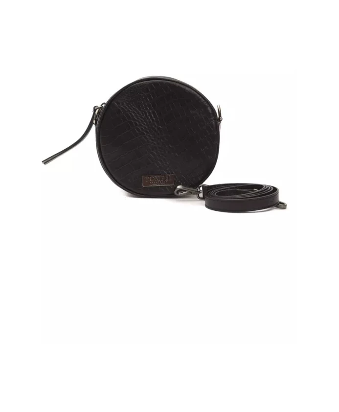 

Черная кожаная женская сумка через плечо Pompei Donatella, черный