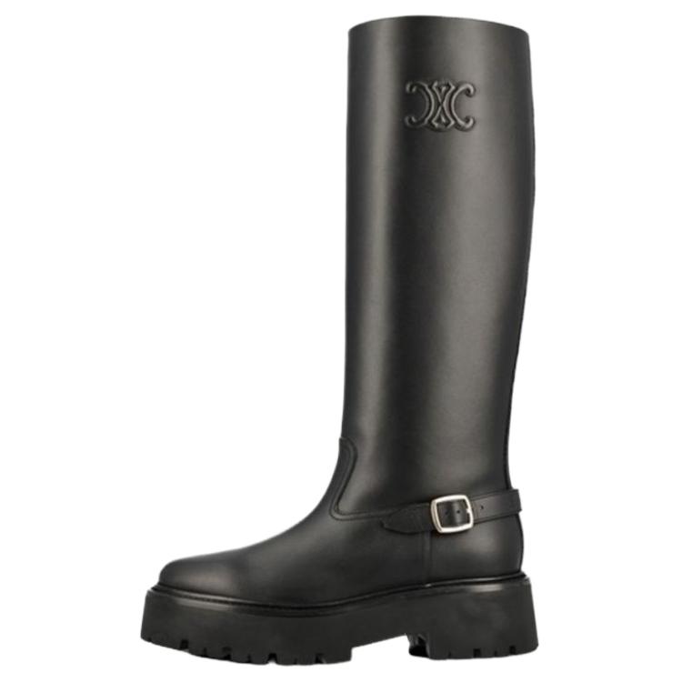 CELINE Сапоги Triope Calfskin Knee high для женщин, черные