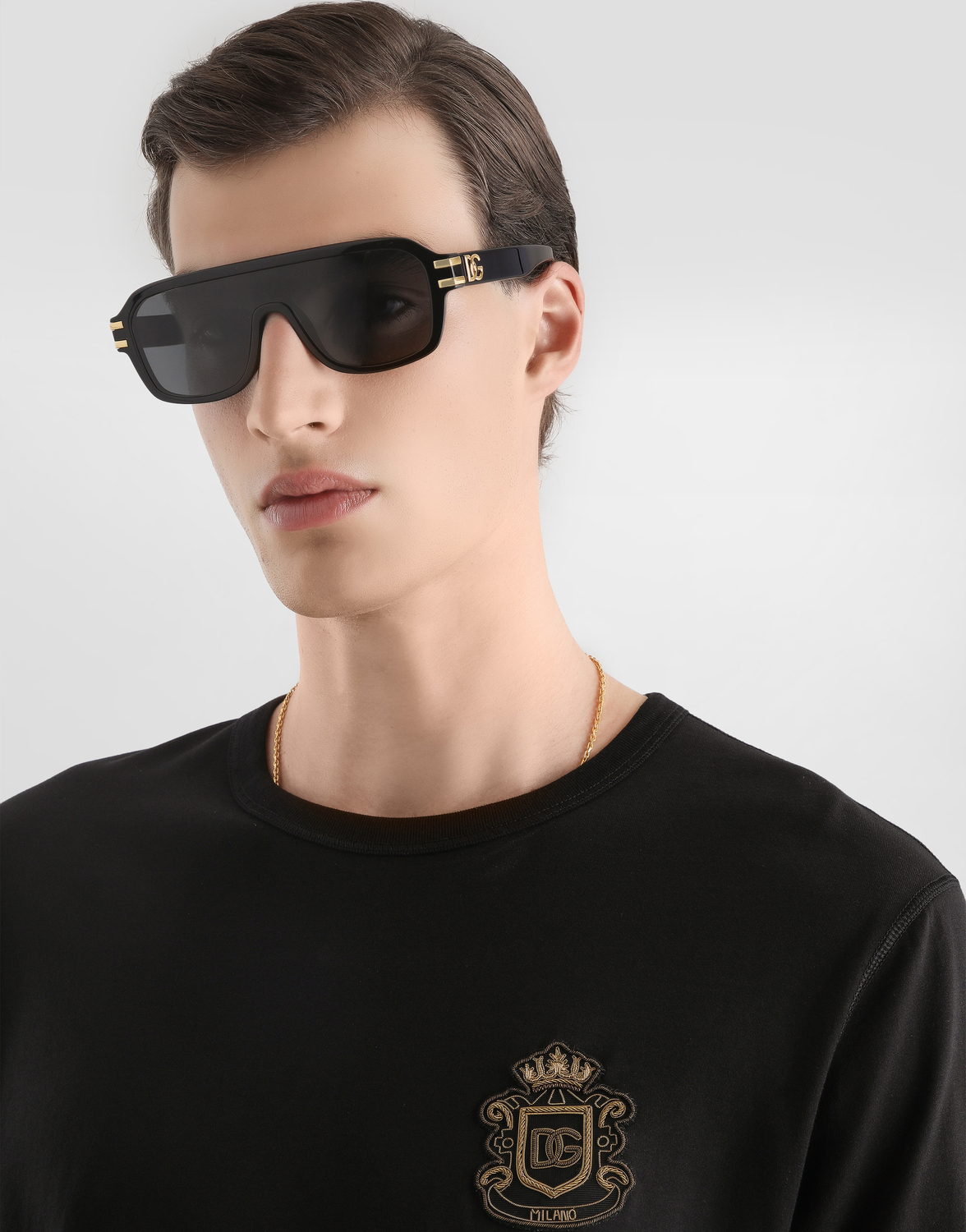 Хлопковая футболка с геральдической нашивкой Dolce & Gabbana, черный — фото 4